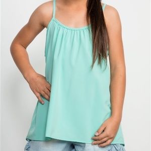 Girls Daisy Criss Cross Back Patch Top